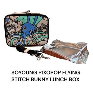 SoYoung Pixopop Flying Stitch Bunny Insulated Lunch Box Bag Multicolor
